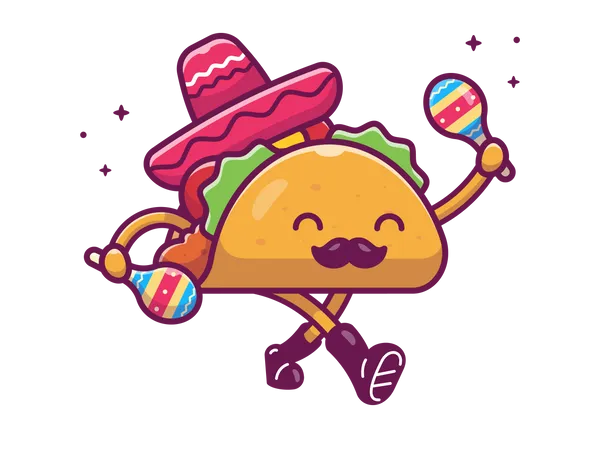 Dancing taco  Illustration