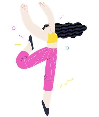 Dancing teenage girl  Illustration