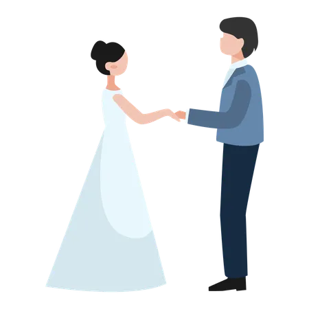 Dancing wedding couple  Illustration