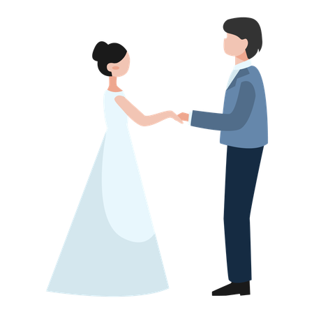 Dancing wedding couple  Illustration