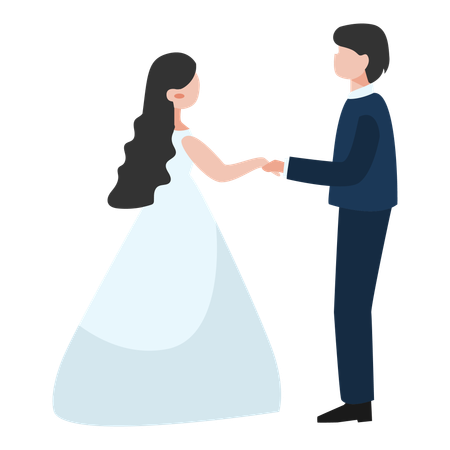 Dancing wedding couple  Illustration