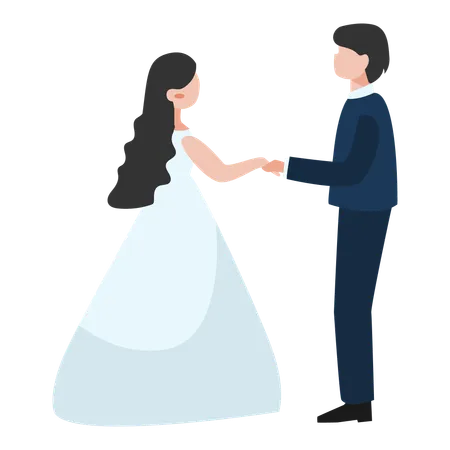 Dancing wedding couple  Illustration