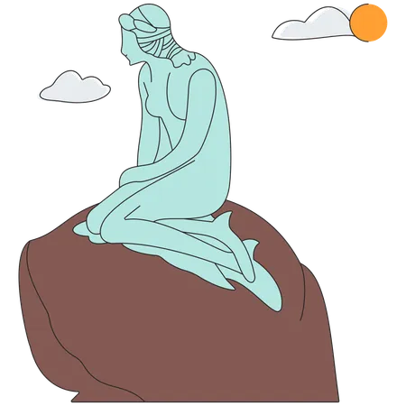 Dänemark – Statue der kleinen Meerjungfrau  Illustration