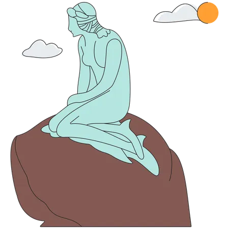 Danemark - Statue de la Petite Sirène  Illustration