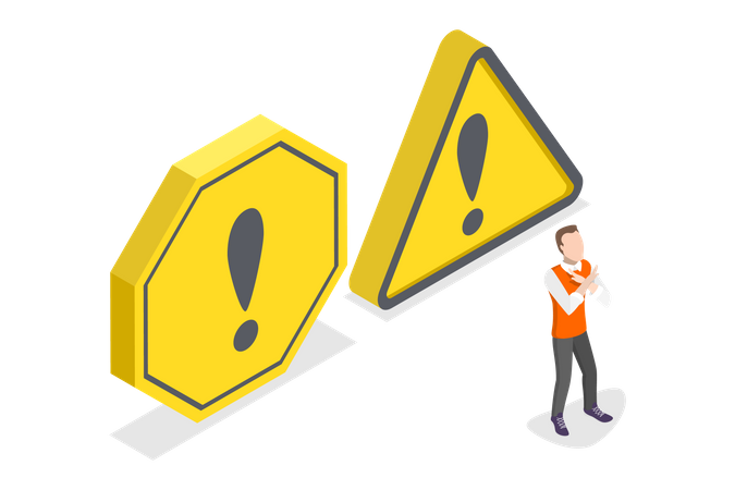 Danger Or Caution Sign  Illustration