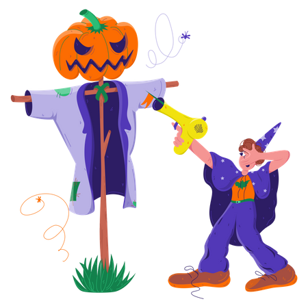 Dangerous Pumpkin Man  Illustration