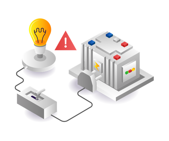 Dangerous voltage warning  Illustration