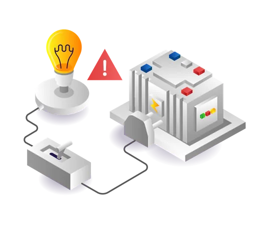 Dangerous voltage warning  Illustration