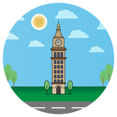 Daniels and Fisher Clock Tower Denver Illustration