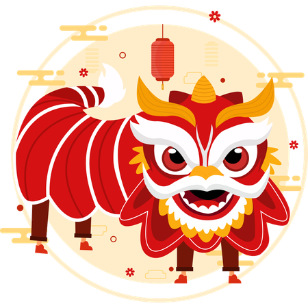 Danse du dragon chinois  Illustration