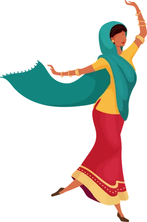 Femme indienne dansante  Illustration