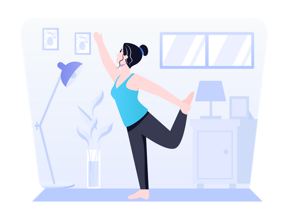 Danse yoga par fille  Illustration