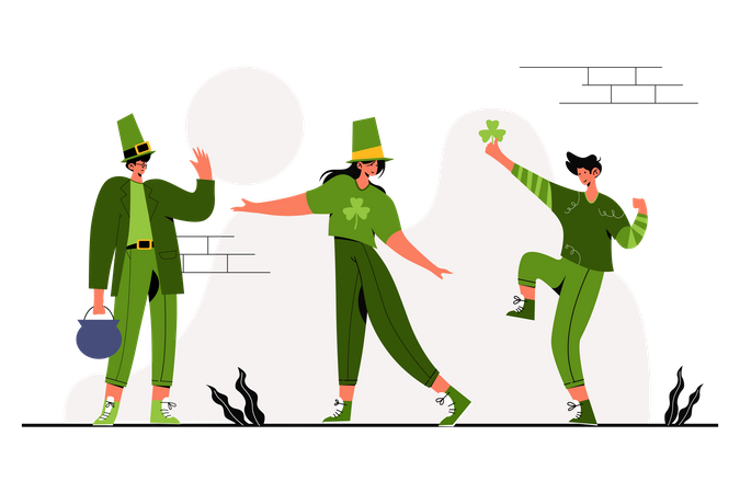 Danser le jour de la Saint-Patrick  Illustration