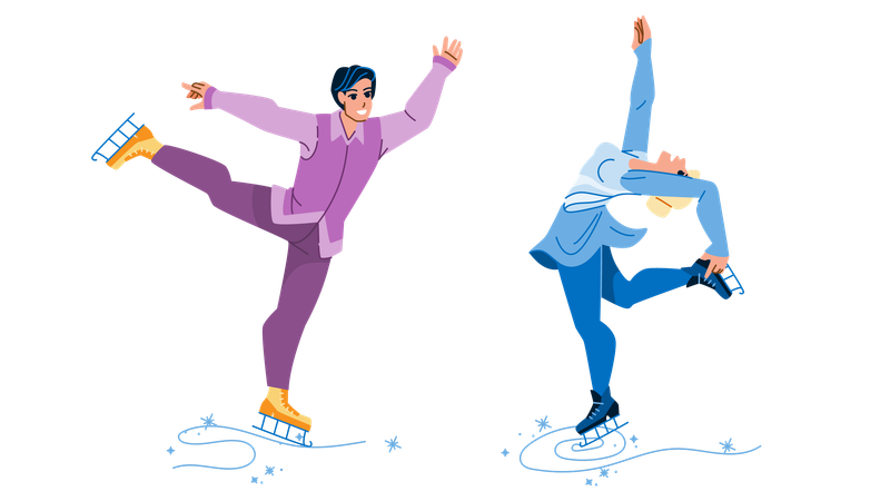 Danser sur une planche à roulettes  Illustration