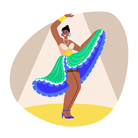 Danseuse de cabaret se produisant sur scène  Illustration