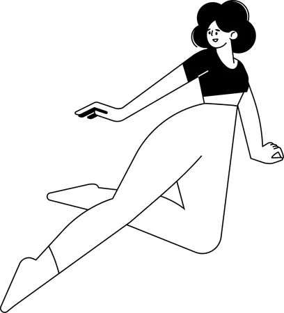 Danseuse enseignant la danse  Illustration