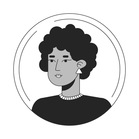 Dark haired afro woman  Illustration