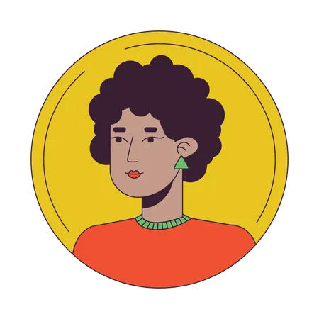 Dark haired afro woman  Illustration