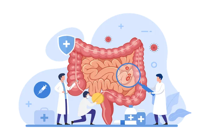 Behandlung von Darm und Verdauungssystem  Illustration