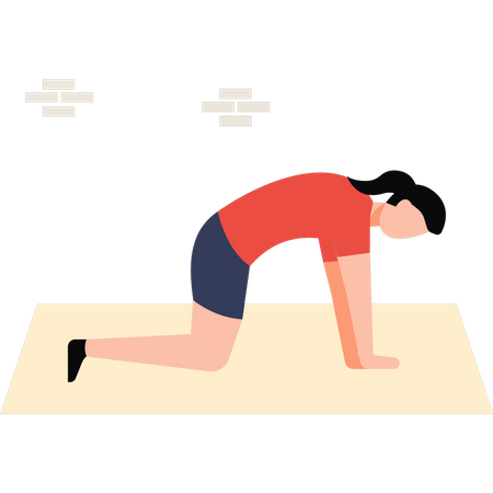 Das Mädchen macht Yoga  Illustration