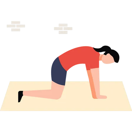 Das Mädchen macht Yoga  Illustration