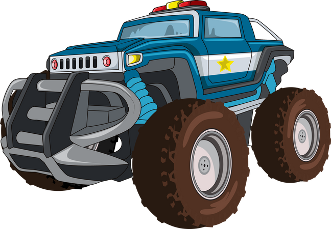 Das Monsterauto der Polizei  Illustration