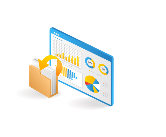 Dashboard analyst folder data performance  Illustration