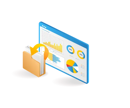 Dashboard analyst folder data performance  Illustration