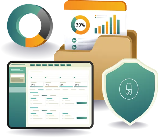 Dashboard for Analyzing Email Security Performance in Computer Technology  Illustration