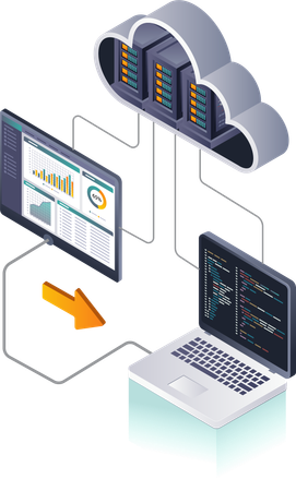 Dashboard for professional data analysis of cloud server databases  Illustration