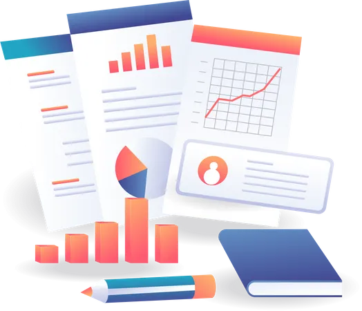 Investment Business Data Analysis Sheet Illustration