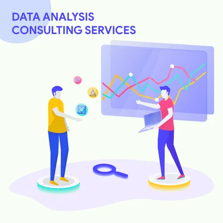 Data analysis and consulting services Illustration