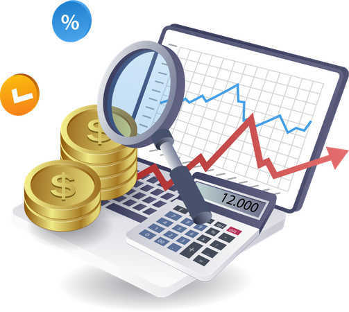 Data analysis business finance technology  Illustration