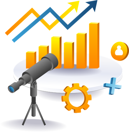 Data analysis business telescope  Illustration