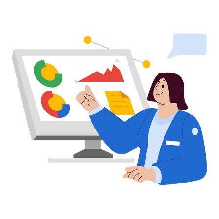 Data analysis by market researcher  Illustration