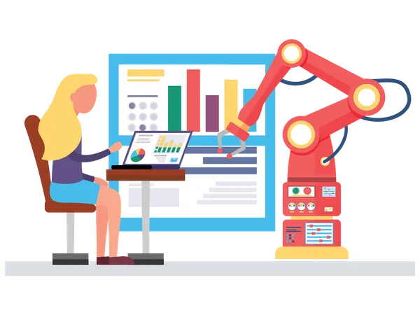 Data analysis by with robotic arm  Illustration