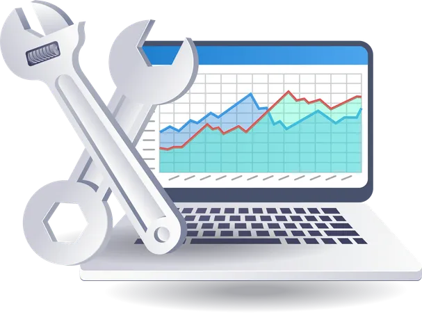 Data analysis computer maintenance technology  Illustration