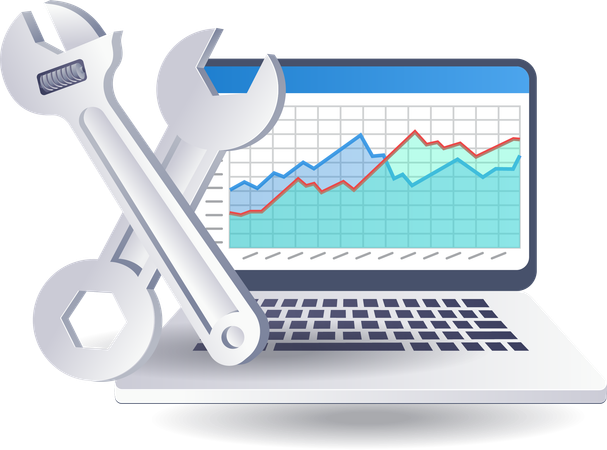 Data analysis computer maintenance technology  Illustration