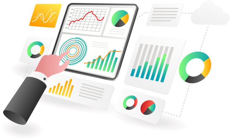 Data analysis dashboard  Illustration