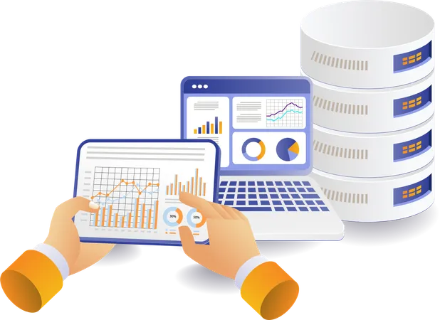 Data analysis database server  Illustration