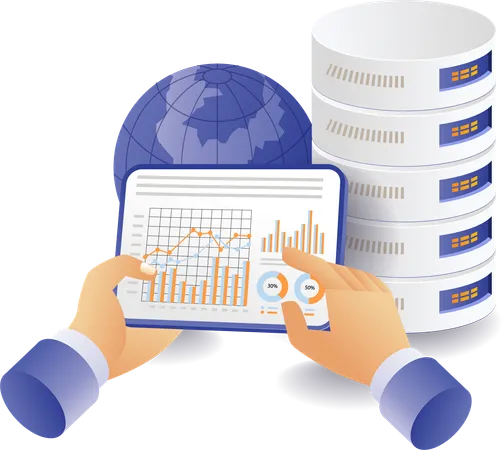 Data analysis database server  Illustration