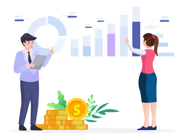 Data Analysis For Business Finance Investment  Illustration