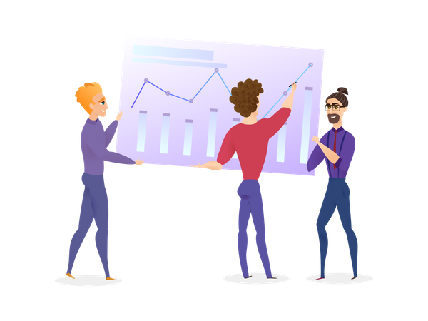 Data Analysis Graph with Business team  Illustration