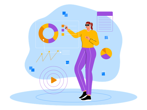 Data analysis in metaverse  Illustration