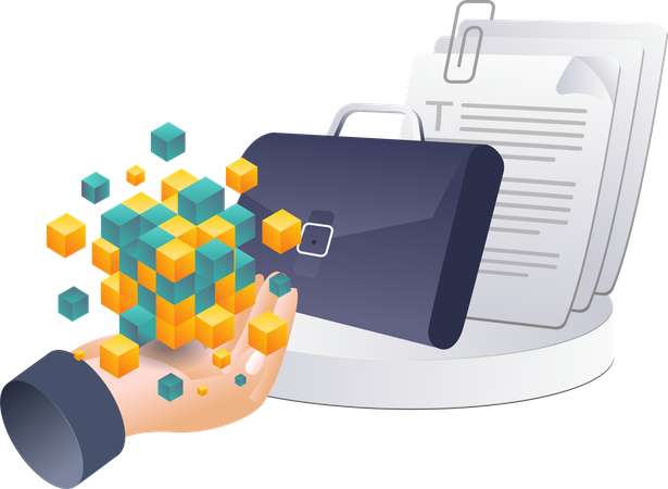 Data Analysis of Blockchain Technology in Business Investments  Illustration