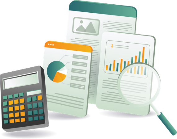 Data analysis of business development  Illustration