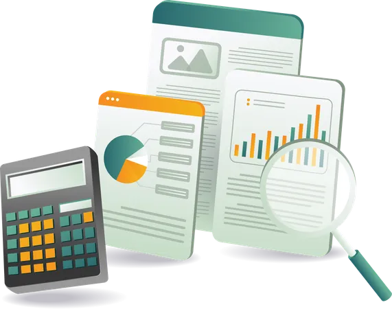 Data analysis of business development  Illustration