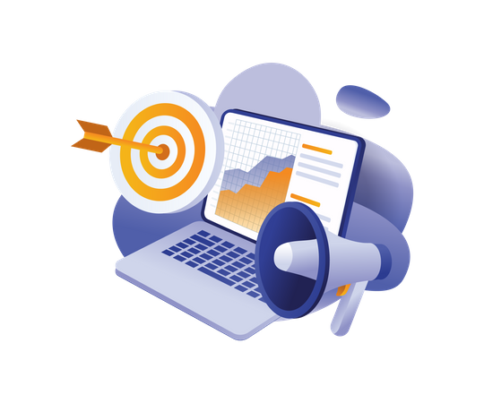 Data analysis of business development targets  Illustration