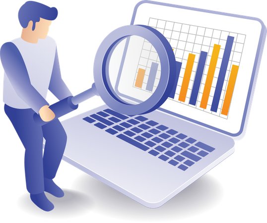 Data analysis online investment business  Illustration