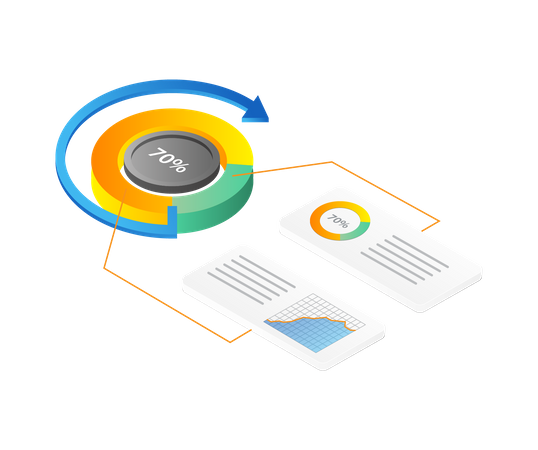 Data analysis pie chart  Illustration